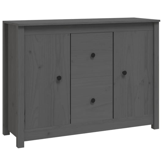 814566 vidaXL Sideboard Grey 100x35x74 cm Solid Wood Pine