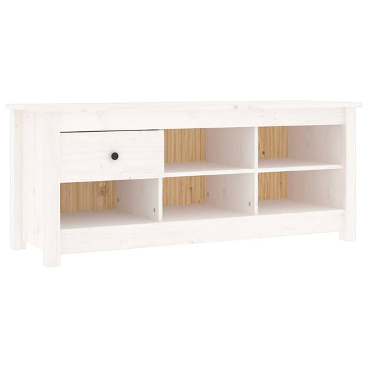 vidaXL Shoe Cabinet White 110x38x45,5 cm Solid Wood Pine