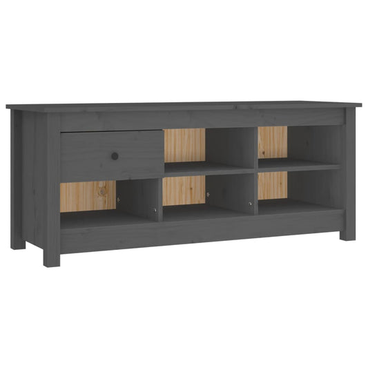 vidaXL Shoe Cabinet Grey 110x38x45.5 cm Solid Wood Pine