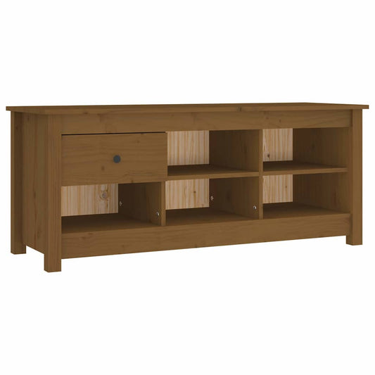 vidaXL Shoe Cabinet Honey Brown 110x38x45,5 cm Solid Wood Pine