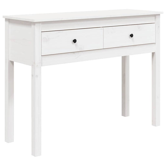 vidaXL Console Table White 100x35x75 cm Solid Wood Pine