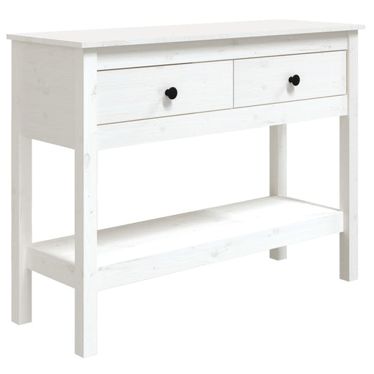 vidaXL Console Table White 100x35x75 cm Solid Wood Pine