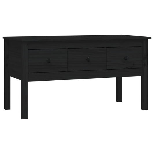 vidaXL Coffee Table Black 102x49x55 cm Solid Wood Pine