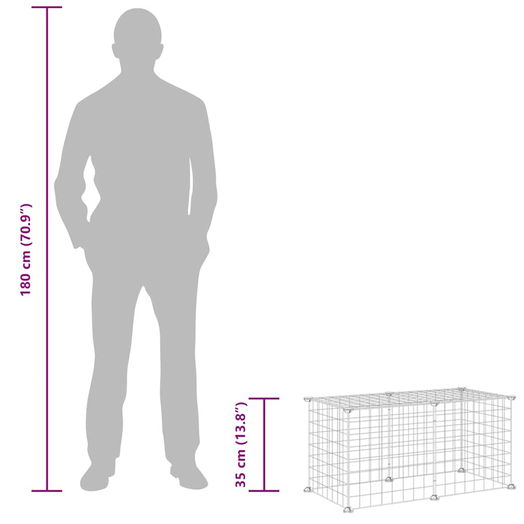 vidaXL 8-Panel Pet Cage Black 70x35x35 cm Steel
