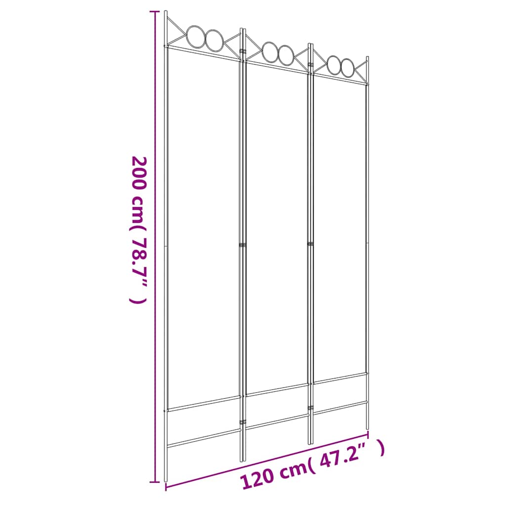vidaXL 3-Panel Room Divider Anthracite 120x200 cm Fabric