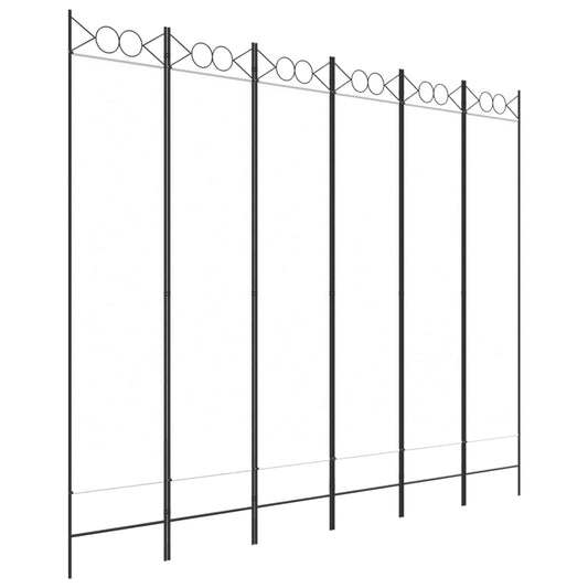 vidaXL 6-Panel Room Divider White 240x200 cm Fabric
