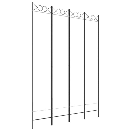 vidaXL 4-Panel Room Divider White 160x220 cm Fabric