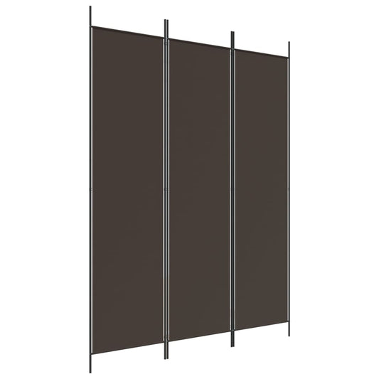 vidaXL 3-Panel Room Divider Brown 150x200 cm Fabric