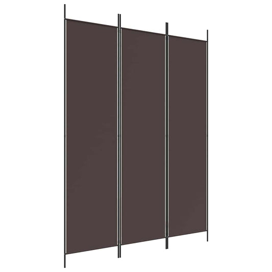 vidaXL 3-Panel Room Divider Brown 150x200 cm Fabric