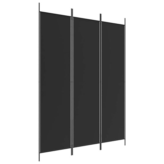 vidaXL 3-Panel Room Divider Black 150x200 cm Fabric
