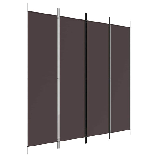 vidaXL 4-Panel Room Divider Brown 200x200 cm Fabric