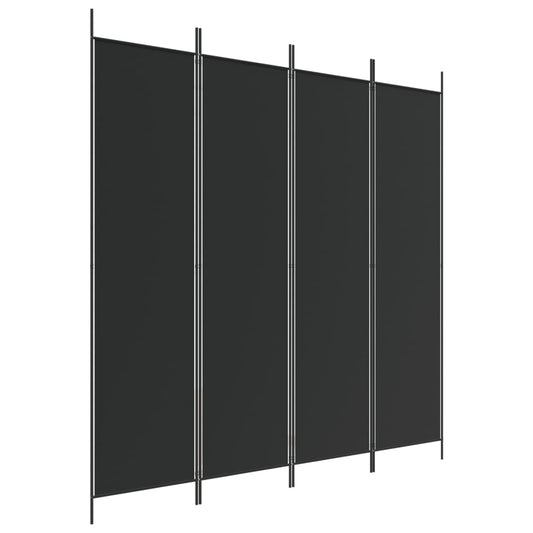 vidaXL 4-Panel Room Divider Black 200x200 cm Fabric