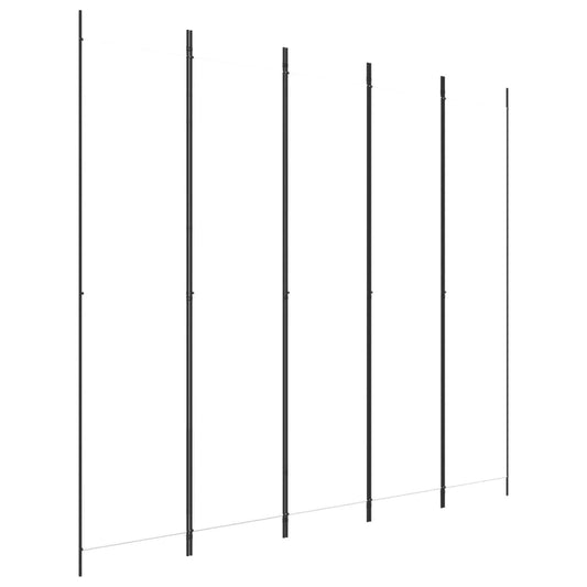 vidaXL 5-Panel Room Divider White 250x220 cm Fabric