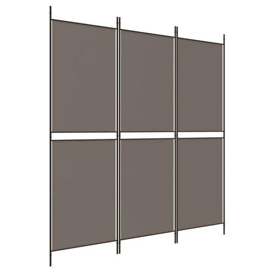 vidaXL 3-Panel Room Divider Anthracite 150x180 cm Fabric