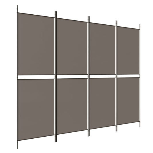 vidaXL 4-Panel Room Divider Anthracite 200x180 cm Fabric