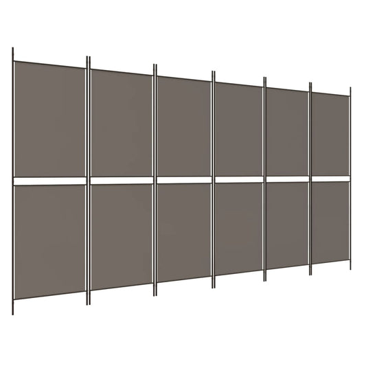 vidaXL 6-Panel Room Divider Anthracite 300x180 cm Fabric