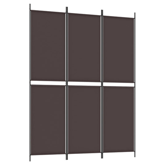 vidaXL 3-Panel Room Divider Brown 150x200 cm Fabric