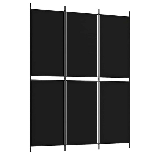 vidaXL 3-Panel Room Divider Black 150x200 cm Fabric
