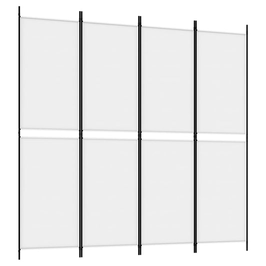 vidaXL 4-Panel Room Divider White 200x200 cm Fabric