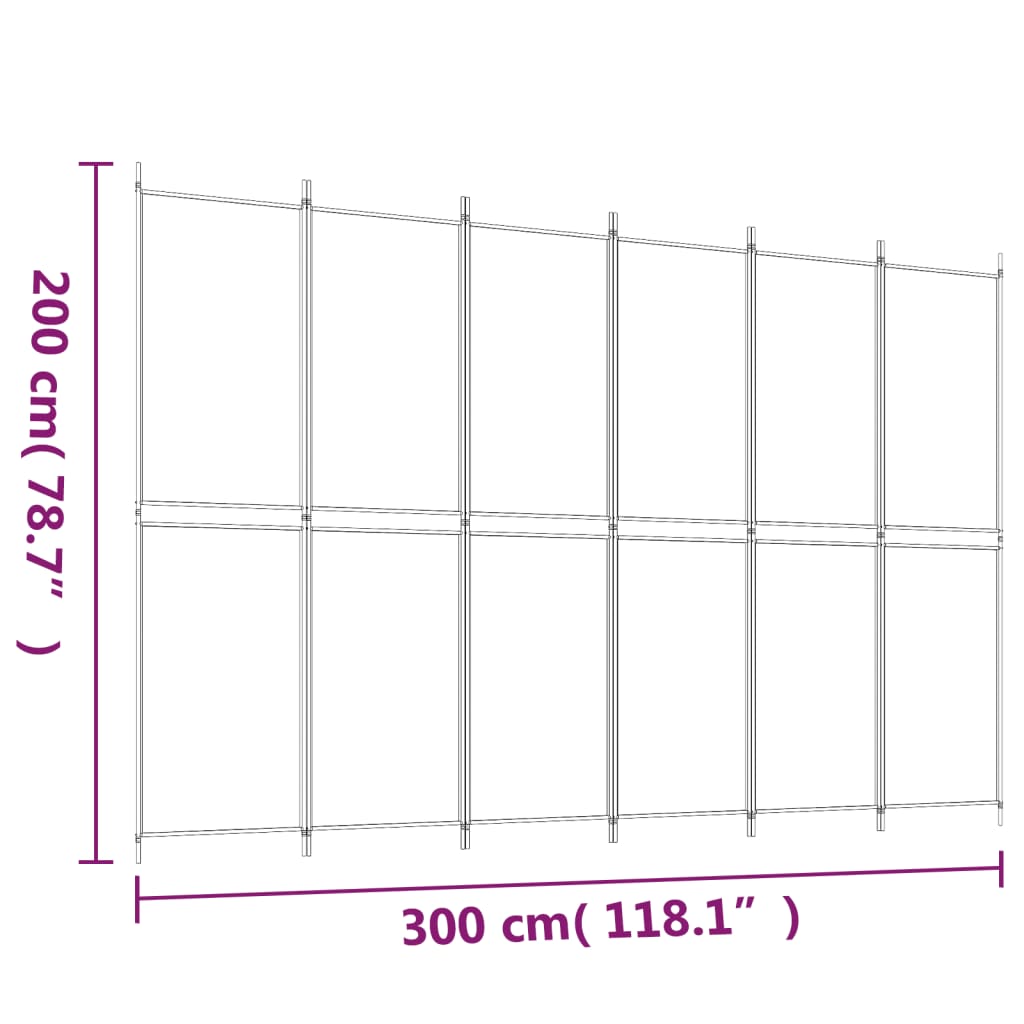 vidaXL 6-Panel Room Divider Anthracite 300x200 cm Fabric