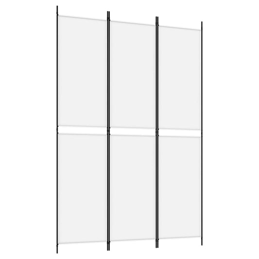 vidaXL 3-Panel Room Divider White 150x220 cm Fabric