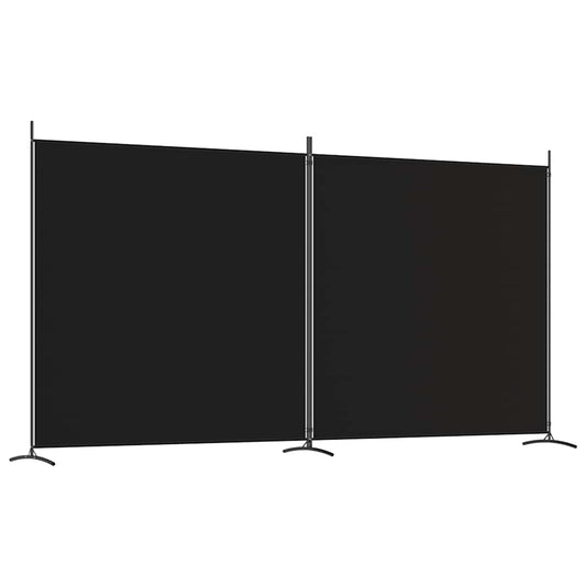 vidaXL 2-Panel Room Divider Black 348x180 cm Fabric