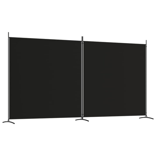 vidaXL 2-Panel Room Divider Black 348x180 cm Fabric