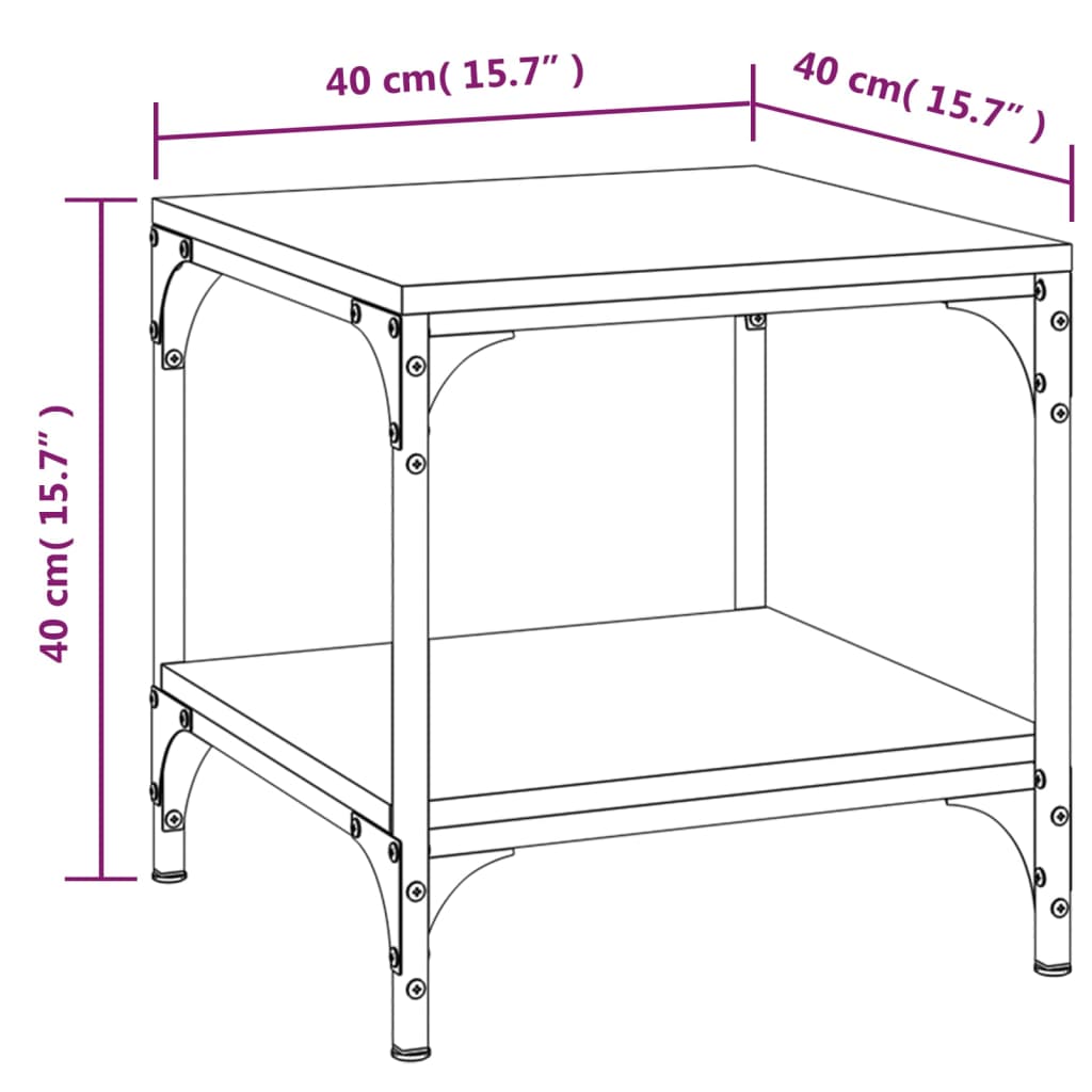 vidaXL Side Tables 2 pcs Smoked Oak 40x40x40 cm Engineered Wood