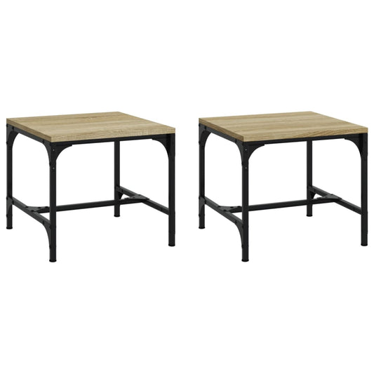 vidaXL Side Tables 2 pcs Sonoma Oak 40x40x35 cm Engineered Wood