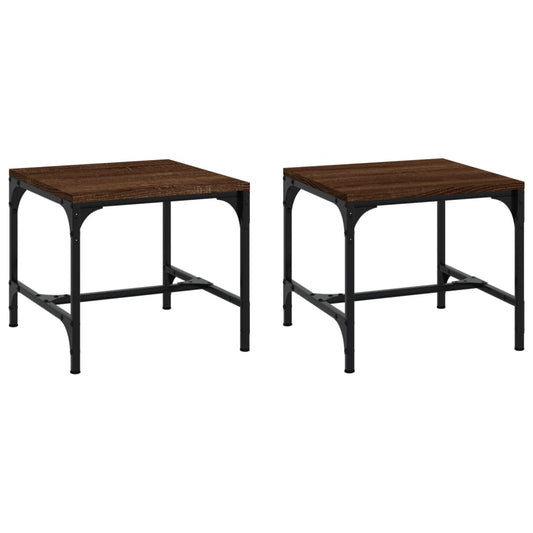 vidaXL Side Tables 2 pcs Brown Oak 40x40x35 cm Engineered Wood