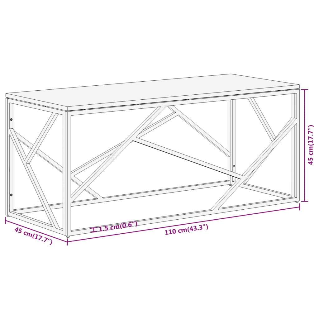 vidaXL Coffee Table Silver Stainless Steel and Solid Reclaimed Wood