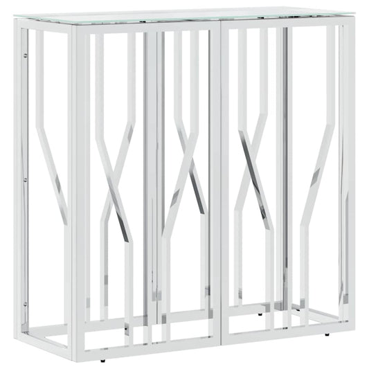 vidaXL Console Table 70x30x70 cm Stainless Steel and Glass