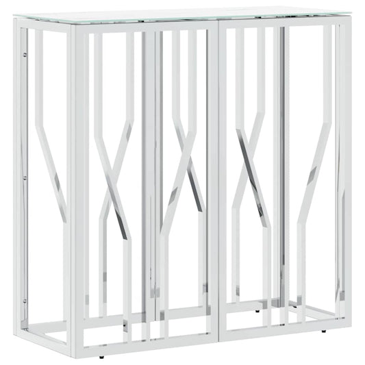 vidaXL Console Table Silver 70x30x70 cm Stainless Steel and Glass