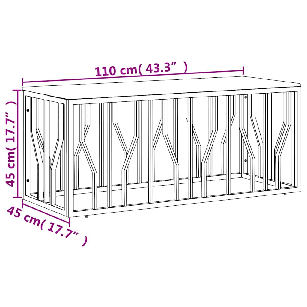 vidaXL Coffee Table Silver Stainless Steel and Solid Wood Reclaimed