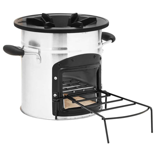 vidaXL Camping Wood Stove Silver 45,5x33x25,5 cm Stainless Steel