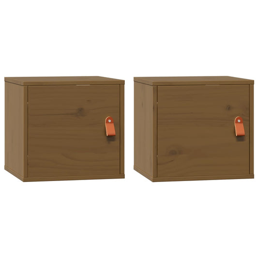 vidaXL Wall Cabinets 2 pcs Honey Brown 31.5x30x30 cm Solid Wood Pine