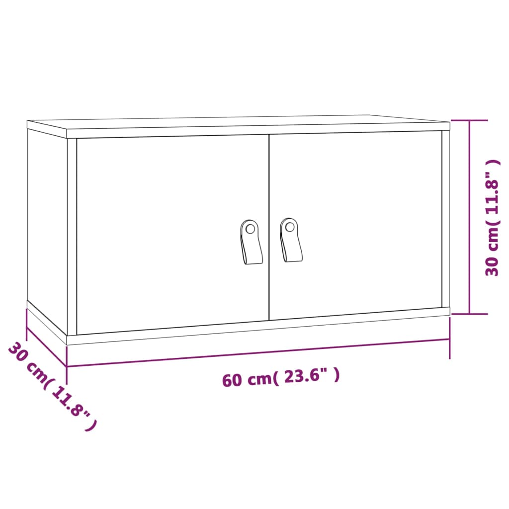 vidaXL Wall Cabinet Honey Brown 60x30x30 cm Solid Wood Pine
