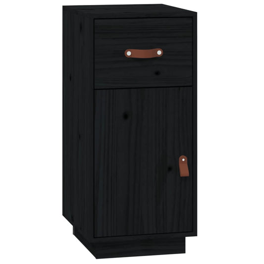 vidaXL Sideboard Black 34x40x75 cm Solid Wood Pine