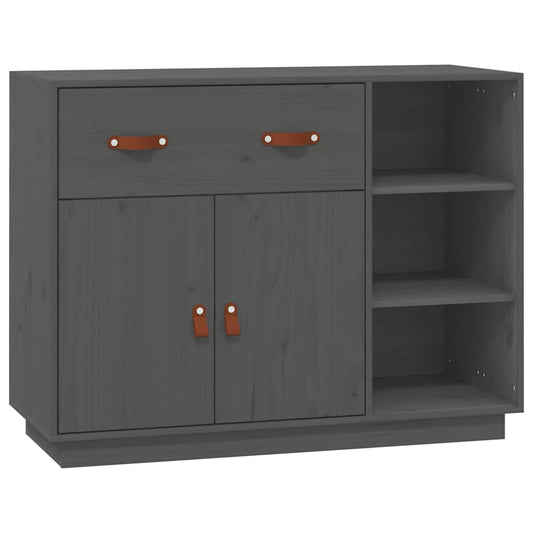 vidaXL Sideboard Grey 98,5x40x75 cm Solid Wood Pine