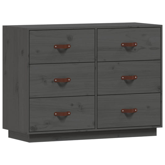 vidaXL Sideboard Grey 100x40x75 cm Solid Wood Pine