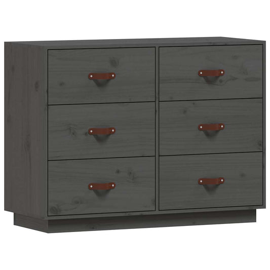 vidaXL Sideboard Grey 100x40x75 cm Solid Wood Pine