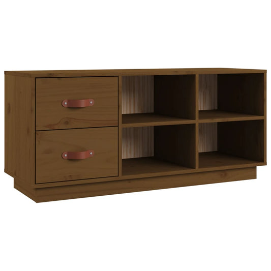 vidaXL Shoe Bench Honey Brown 100x34x45 cm Solid Wood Pine
