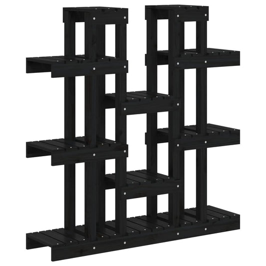 822096 vidaXL Plant Stand Black 104,5x25x109,5 cm Solid Wood Pine