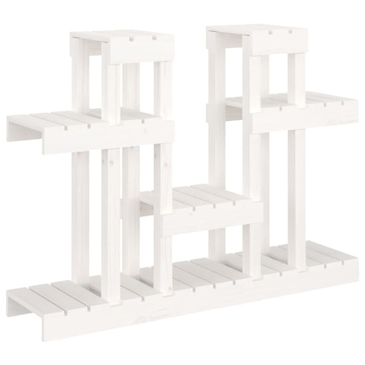 vidaXL Plant Stand White 104.5x25x77.5 cm Solid Wood Pine