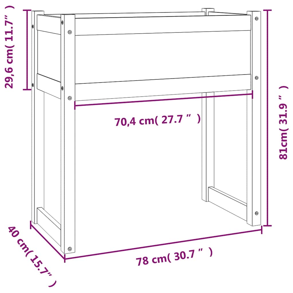 vidaXL Planter 78x40x81 cm Solid Wood Pine