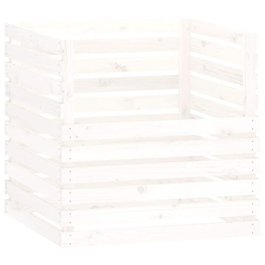 vidaXL Composter White 80x80x78 cm Solid Wood Pine