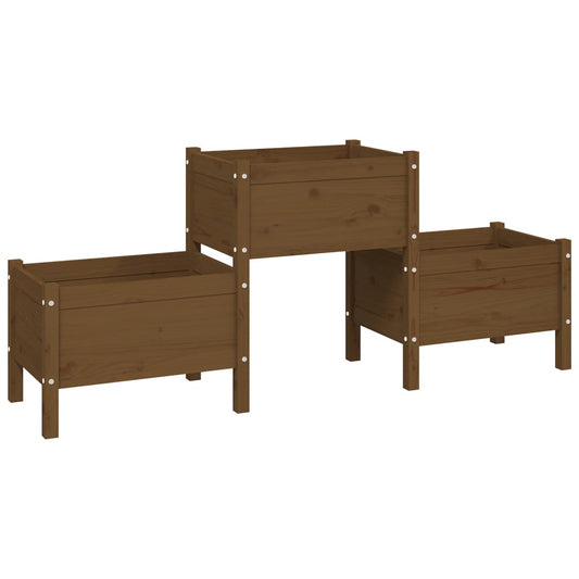vidaXL Planter Honey Brown 178.5x44x75 cm Solid Wood Pine