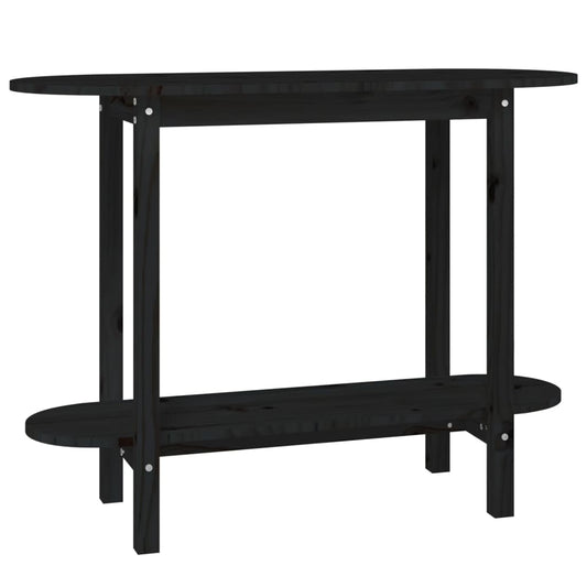 vidaXL Console Table Black 110x40x80 cm Solid Wood Pine