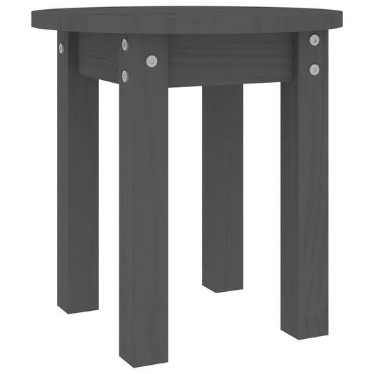 vidaXL Coffee Table Grey Ø 35x35 cm Solid Wood Pine