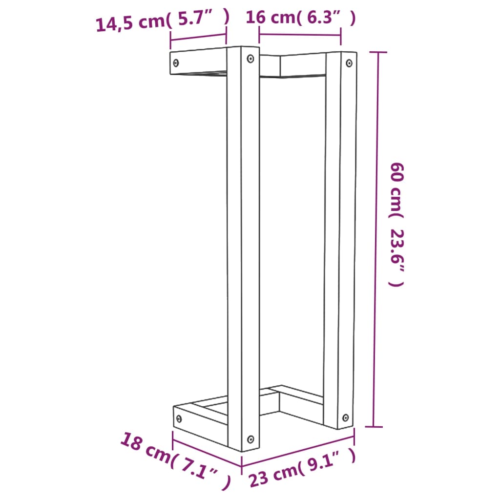 vidaXL Towel Rack White 23x18x60 cm Solid Wood Pine